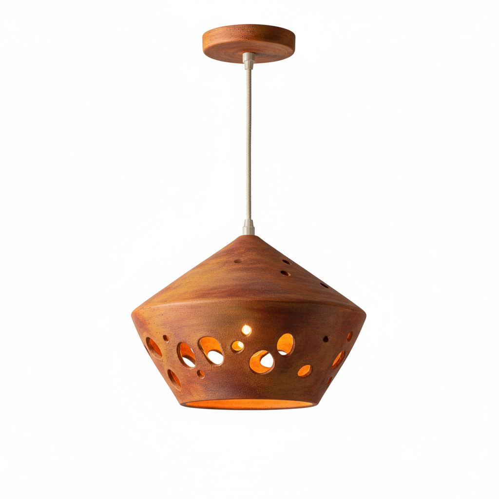 Suspension céramique terracotta