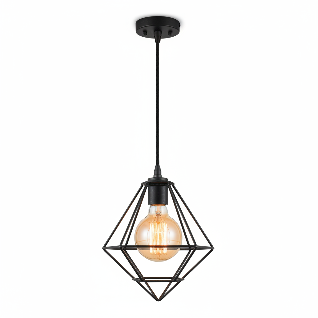 Suspension industrielle métal noir